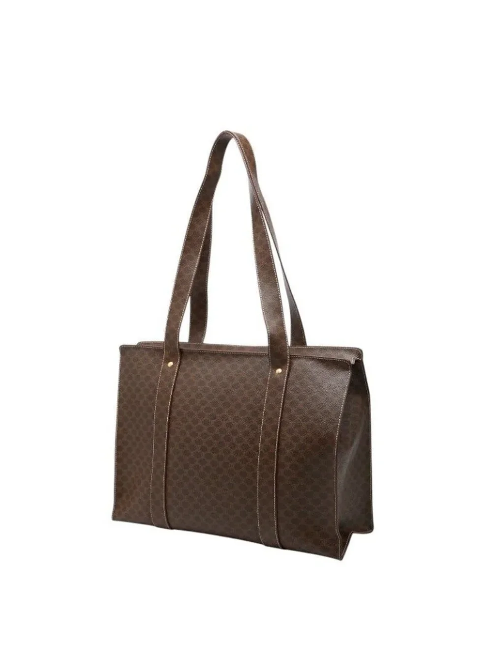 Celine Macadam Tote Brown Leather